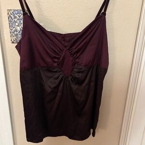 Elegant Burgundy and Brown Camisole Top